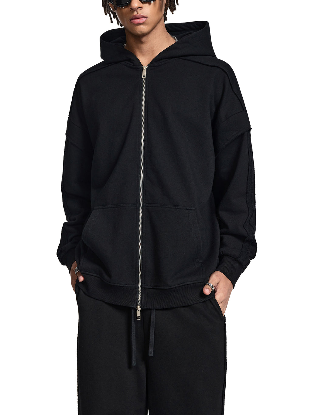 Double Layered Zip Hoodie
